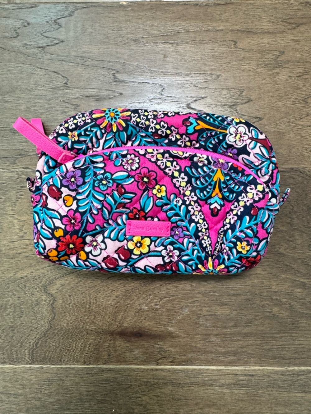 Vera Bradley Pink Floral “Kaleidoscope” Quilted Cosmetic Bag